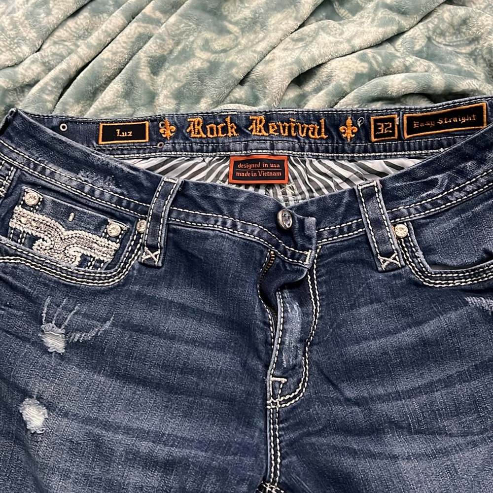 Rock Revival Blue Straight Leg Jeans